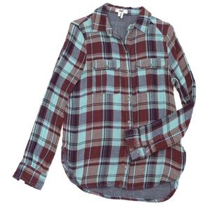 Paige Denim Plaid Check Button Down Shirt